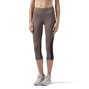 Legginsy Damskie Reebok Mesh Capri Brązowe PL 82PHESA